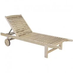 Uper Ξαπλώστρα Ξύλινη Χωρίς Μπράτσα Τροχήλατη 74x197x33εκ