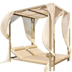 Kate Daybed Διπλή Ξαπλώστρα Αλουμινίου 200x172x203εκ