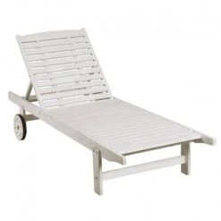 Bicko Ξαπλώστρα Ξύλινη Χωρίς Μπράτσα Τροχήλατη 74x197x33εκ