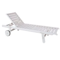 Walgret Επαγγελματική Ξαπλώστρα Ξύλινη Χωρίς Μπράτσα Τροχήλατη61x195x36εκ