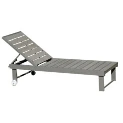 Polly Επαγγελματική Ξαπλώστρα Αλουμινίου Pollywood Χωρίς Μπράτσα Τροχήλατη 63x196x38εκ