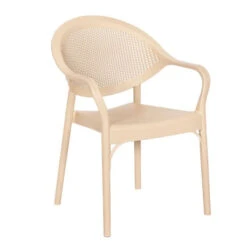 ALBA Πολυθρόνα Κήπου Στοιβαζόμενη, 61x57x84εκ PP-UV Μπεζ