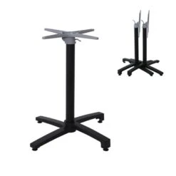 ALTEA Βάση Τραπεζιού Αλουμίνιο 68x68εκ H.72εκ Απόχρωση Μαύρο, Πτυσσόμενη (6,20kg)