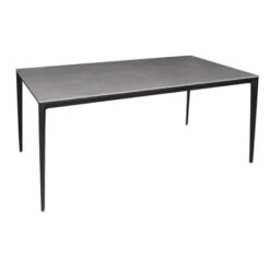 BARRET Τραπέζι Τραπεζαρίας - Κουζίνας, 140x80x74εκ Alu Μαύρο, Επιφάνεια Sintered Stone Γκρι