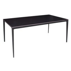 BARRET Τραπέζι Τραπεζαρίας - Κουζίνας, 140x80x74εκ Alu Μαύρο, Επιφάνεια Sintered Stone Μαύρο