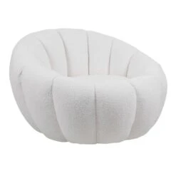 BEVERLY Πολυθρόνα - Σαλονιού - Καθιστικού, Teddy 89x92x61εκ Ύφασμα Άσπρο