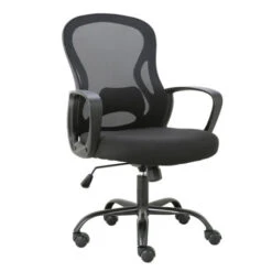 BF2011 Πολυθρόνα Γραφείου, Βάση 58x62x96/106εκ Μέταλλο Βαφή Μαύρο, Mesh Μαύρο, PP Μαύρο