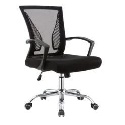 BF2120 Πολυθρόνα Γραφείου Βάση 57x65x92/102εκ Χρώμιο - Mesh Μαύρο