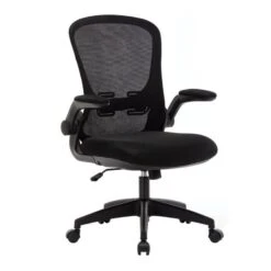 BF2920 Πολυθρόνα Γραφείου, Ανακλινόμενα Μπράτσα, Mesh 61x65x96/106εκ Μαύρο