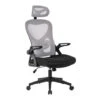 BF3050 Πολυθρόνα Γραφείου- Διευθυντή, Mesh 63x63x118/128εκ Μαύρο-Γκρι, Μπράτσα Up-down