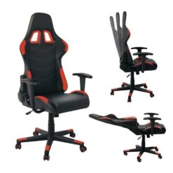 BF9150 Gaming Πολυθρόνα Γραφείου, Ανάκλιση Πλάτης έως 90°, 67x69x124/134εκ Pu Μαύρο - Κόκκινο