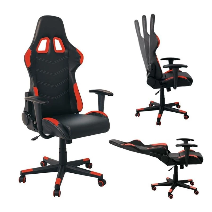 BF9150 Gaming Πολυθρόνα Γραφείου, Ανάκλιση Πλάτης έως 90°, 67x69x124/134εκ Pu Μαύρο - Κόκκινο 1 BF9150 Gaming Πολυθρόνα Γραφείου, Ανάκλιση Πλάτης έως 90°, 67x69x124/134εκ Pu Μαύρο - Κόκκινο