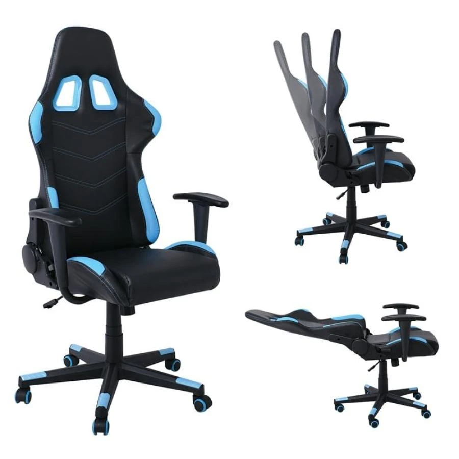 BF9150 Gaming Πολυθρόνα Γραφείου, Ανάκλιση Πλάτης έως 90°, 67x69x124/134εκ Pu Μαύρο - Μπλε 1 BF9150 Gaming Πολυθρόνα Γραφείου, Ανάκλιση Πλάτης έως 90°, 67x69x124/134εκ Pu Μαύρο - Μπλε