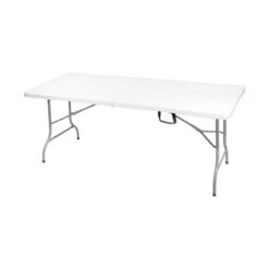 BLOW ΤραπέζιΣυνεδρίου - Catering Πτυσσόμενο (Βαλίτσα), 180x75x74εκ HDPE Άσπρο, Μέταλλο Βαφή Γκρι