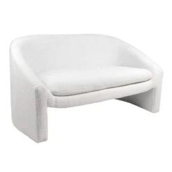 BONO Καναπές 2θ - Σαλονιού - Καθιστικού, Teddy 138x74x74εκ Ύφασμα Άσπρο