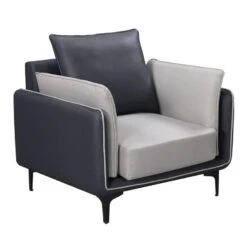 BRIGHTON Πολυθρόνα Σαλονιού - Καθιστικού, 90x84x89εκ Pu Γκρι