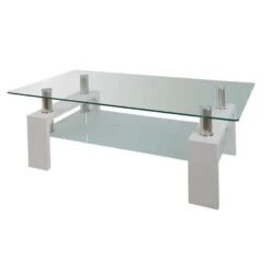 CAMERON Τραπεζάκι Σαλονιού Καθιστικού, 110x60x45εκ Απόχρωση Άσπρο