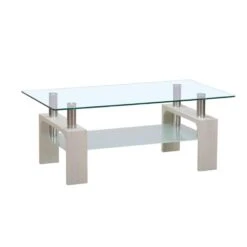 CAMERON Τραπεζάκι Σαλονιού Καθιστικού, 110x60x45εκ Απόχρωση White Wash