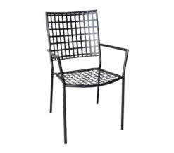 CASTELLO Πολυθρόνα 57x62x89εκ Μέταλλο Mesh Βαφή Μαύρο, Στοιβαζόμενη