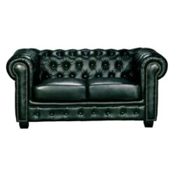 CHESTERFIELD Birmingham Καναπές 2Θέσιος Σαλονιού Καθιστικού,155x91x74εκ Δέρμα Antique Green