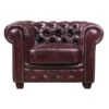 CHESTERFIELD Birmingham Πολυθρόνα Σαλονιού Καθιστικού, 103x92x72εκ Δέρμα Antique Red