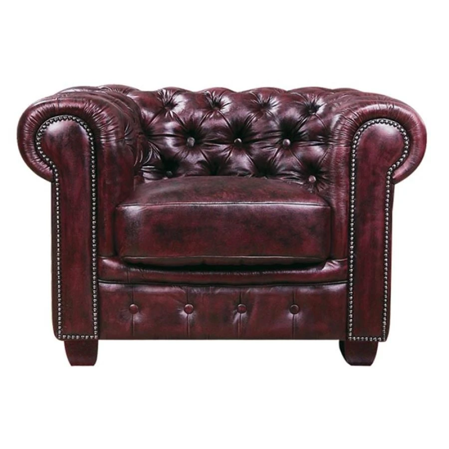 CHESTERFIELD Birmingham Πολυθρόνα Σαλονιού Καθιστικού, 103x92x72εκ Δέρμα Antique Red 1 CHESTERFIELD Birmingham Πολυθρόνα Σαλονιού Καθιστικού, 103x92x72εκ Δέρμα Antique Red