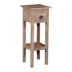CLASSIC Stand - Τραπεζάκι Βοηθητικό Η.65cm, 1 Συρτάρι, 25x25 H.65εκ Ξύλο Ακακία Φυσικό
