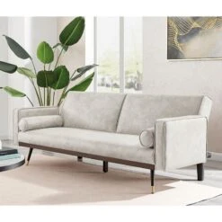 CLICK Καναπές - Κρεβάτι Σαλονιού - Καθιστικού, 192x84x76εκ Bed:192x98x37εκ Ύφασμα Suede Εκρού 5 CLICK Καναπές - Κρεβάτι Σαλονιού - Καθιστικού, 192x84x76εκ Bed:192x98x37εκ Ύφασμα Suede Εκρού -Vougioukas click kanapes krevati salonioi kathistikoi iphasma suede ekroi 2