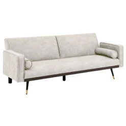 CLICK Καναπές - Κρεβάτι Σαλονιού - Καθιστικού, 192x84x76εκ Bed:192x98x37εκ Ύφασμα Suede Εκρού