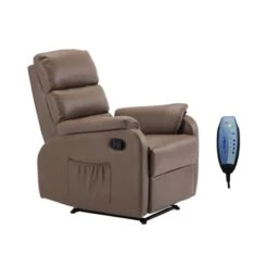 COMFORT Massage Πολυθρόνα Relax, Σαλονιού - Καθιστικού, 74x90x98εκ PU Cappuccino