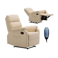 COMFORT Massage Πολυθρόνα Relax, Σαλονιού - Καθιστικού, 74x90x98εκ PU Μπεζ