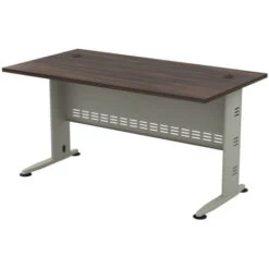 COMPACT Γραφείο 150x80x75εκ Απόχρωση Γκρι - Σκούρο Καρυδί