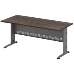 COMPACT Γραφείο 180x80x75εκ Απόχρωση Γκρι - Σκούρο Καρυδί