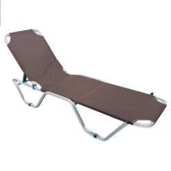 CRETA Ξαπλώστρα 60x197x30εκ Προφίλ 25x25x1,5mm Αλουμινίου Textilene Cappuccino Στοιβαζόμενη