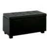 DENISE Σκαμπό με Αποθηκευτικό Χώρο - Ταμπουρέ, 88x43x45εκ PU Μαύρο