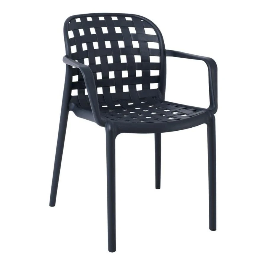 DENON Πολυθρόνα Στοιβαζόμενη 58x57x82εκ PP-UV Ανθρακί 1 DENON Πολυθρόνα Στοιβαζόμενη 58x57x82εκ PP-UV Ανθρακί