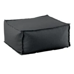 DEPO Πουφ Σκαμπό, 100% Αδιάβροχο, 60x60x28εκ Ύφασμα Γκρι, Αποσπώμενο Κάλυμμα