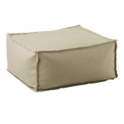 DEPO Πουφ Σκαμπό, 100% Αδιάβροχο, 60x60x28εκ Ύφασμα Sand, Αποσπώμενο Κάλυμμα