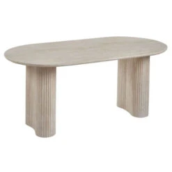 DIAZ Τραπέζι Τραπεζαρίας, ΜDF 180x90x76εκ Απόχρωση Natural Stone