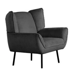 EMERALD Πολυθρόνα Σαλονιού - Καθιστικού, 83x83x92εκ Ύφασμα Κοτλέ Ανθρακί