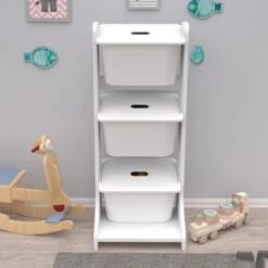 ΕΠΙΠΛΟ ΑΠΟΘΗΚΕΥΣΗΣ FRED HM18208.01 ΛΕΥΚΗ ΜΕΛΑΜΙΝΗ 44x35x107Υεκ. -Vougioukas epiplo apothikeisis fred hm18208 01 leiki melamini 44 35 107iek 1 4