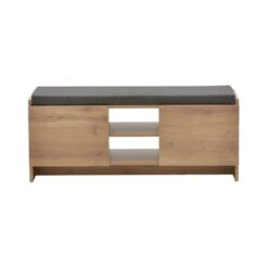 Έπιπλο εισόδου σκαμπό-παπουτσοθήκη Zulla Pakoworld 10 ζεύγων Sonoma 110x37x46εκ