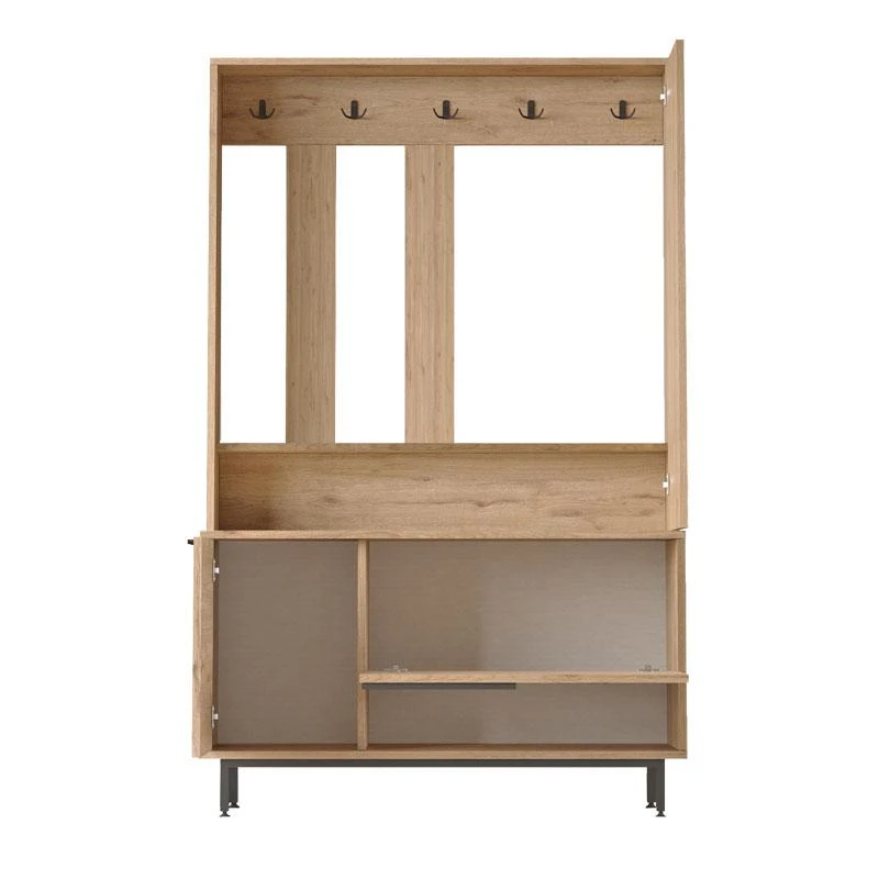 Έπιπλο εισόδου Zerbie Pakoworld μελαμίνης φυσικό-μαύρο 112x35.5x178εκ 2 Έπιπλο εισόδου Zerbie Pakoworld μελαμίνης φυσικό-μαύρο 112x35.5x178εκ - Image 2