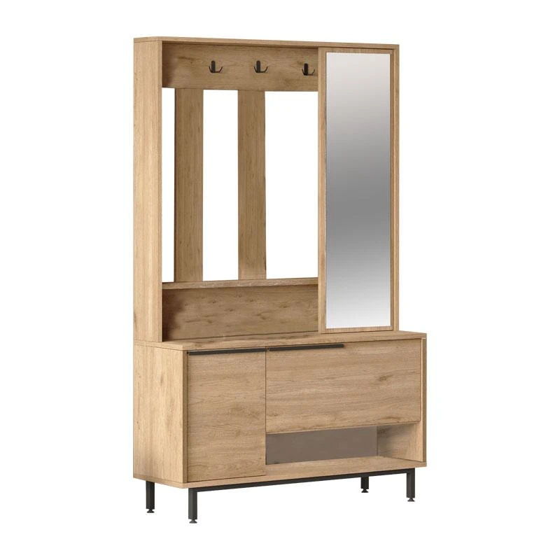 Έπιπλο εισόδου Zerbie Pakoworld μελαμίνης φυσικό-μαύρο 112x35.5x178εκ 3 Έπιπλο εισόδου Zerbie Pakoworld μελαμίνης φυσικό-μαύρο 112x35.5x178εκ - Image 3