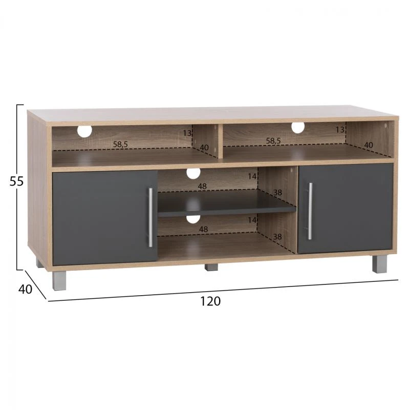 ΕΠΙΠΛΟ ΤΗΛΕΟΡΑΣΗΣ DANNA ΜΕΛΑΜΙΝΗΣ HM2202.04 SONAMA-ΓΚΡΙ 120x40x55 εκ. 2 ΕΠΙΠΛΟ ΤΗΛΕΟΡΑΣΗΣ DANNA ΜΕΛΑΜΙΝΗΣ HM2202.04 SONAMA-ΓΚΡΙ 120x40x55 εκ. - Image 2