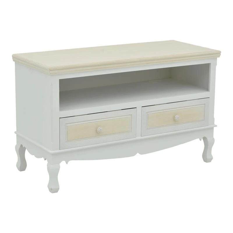 Έπιπλο τηλεόρασης Joliene Inart Mdf σε λευκή αντικέ-φυσική απόχρωση 100x42x61εκ 2 Έπιπλο τηλεόρασης Joliene Inart Mdf σε λευκή αντικέ-φυσική απόχρωση 100x42x61εκ - Image 2