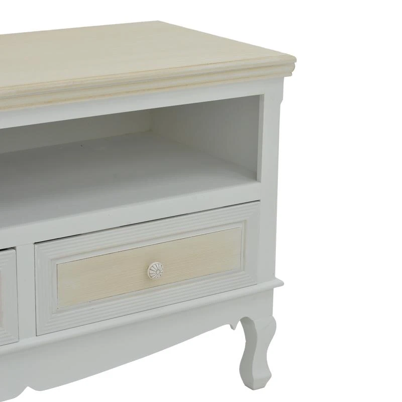 Έπιπλο τηλεόρασης Joliene Inart Mdf σε λευκή αντικέ-φυσική απόχρωση 100x42x61εκ 5 Έπιπλο τηλεόρασης Joliene Inart Mdf σε λευκή αντικέ-φυσική απόχρωση 100x42x61εκ - Image 5