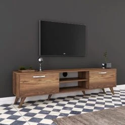 Έπιπλο τηλεόρασης Sabian Pakoworld καρυδί 180x35x48,5εκ