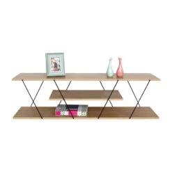 Έπιπλο τηλεόρασης Tars Pakoworld οακ-μαύρο 120x30x33εκ