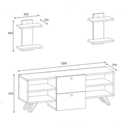 Almira Επιπλοσύνθεση Τηλεόρασης Ξύλινη 120x31.5x44εκ 5 Almira Επιπλοσύνθεση Τηλεόρασης Ξύλινη 120x31.5x44εκ -Vougioukas epiplosynthesis epipla eisodou 125